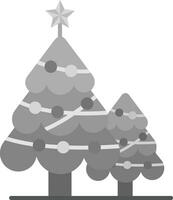 Christmas tree Grey scale Icon vector