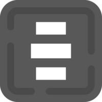 Horizontal Alignment Grey scale Icon vector