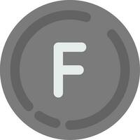 Letter f Grey scale Icon vector