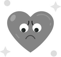 triste gris escala icono vector