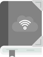 Cloud library Grey scale Icon vector