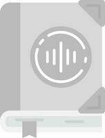 audio libro gris escala icono vector