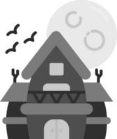 obsesionado casa gris escala icono vector