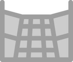 3d perspective grid Grey scale Icon vector