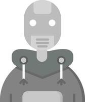 robot gris escala icono vector