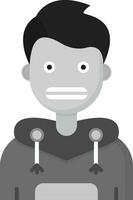 Shocked Grey scale Icon vector