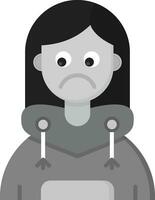 triste gris escala icono vector