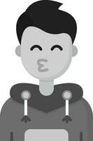 Kiss Grey scale Icon vector