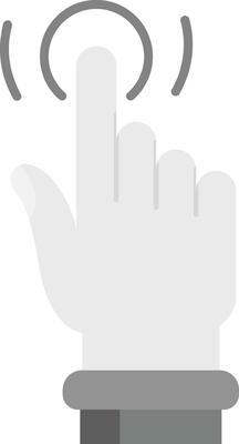 Tap and Hold Grey scale Icon