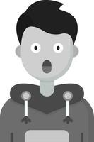 Surprised Grey scale Icon vector