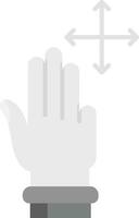 Three Fingers Move Grey scale Icon vector