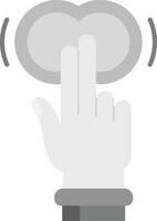 Two Fingers Double Tap Grey scale Icon vector