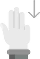 Three Fingers Down Grey scale Icon vector