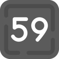 Fifty Nine Grey scale Icon vector