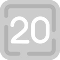 Twenty Grey scale Icon vector