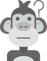 Thinking Grey scale Icon vector