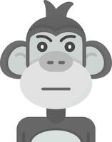 Embarrassed Grey scale Icon vector