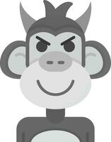 demonio gris escala icono vector