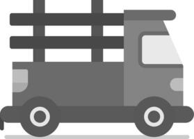 Pickup truck Grey scale Icon vector