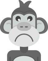 Sad Grey scale Icon vector