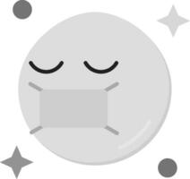 Face mask Grey scale Icon vector