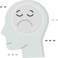 Sadness Grey scale Icon vector