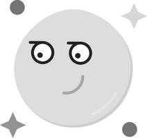 Smirking Grey scale Icon vector