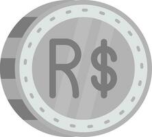 Brazilian real Grey scale Icon vector