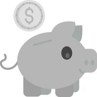 Piggy bank Grey scale Icon vector