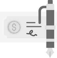 Bank check Grey scale Icon vector