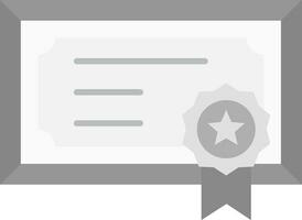 certificado gris escala icono vector