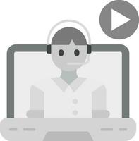 Video lecture Grey scale Icon vector