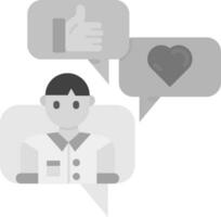 Social engagement Grey scale Icon vector