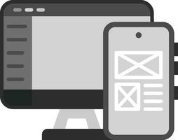 Responsive design Grey scale Icon vector