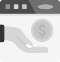 Online donation Grey scale Icon vector