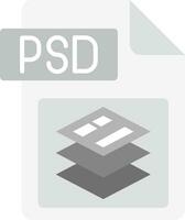 Psd file format Grey scale Icon vector