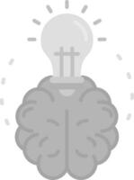 lluvia de ideas gris escala icono vector