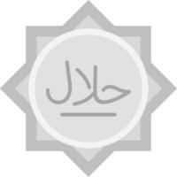 Halal Grey scale Icon vector