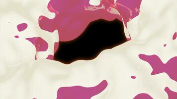 Green and pink blob. Design.Bright pieces of paint in animation blurring in different directions in abstraction. photo