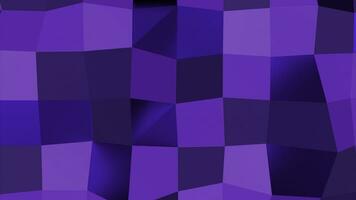 Purple and green background. Design.Bright squares in 3d format that rise and fall back in different directions. photo