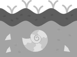 fósil gris escala icono vector