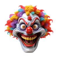AI generated 3D Scary Clown Face Clown Monster No Background Perfect for Print on Demand png