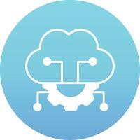 Cloud Server Settings Vector Icon