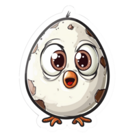 AI generated free sticker of an egg character png