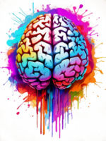 ai generado cerebro acuarela Arte en transparente fondo.generativo ai. png