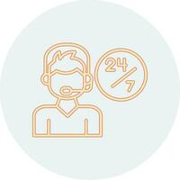 24 Hours Support Vector Icon