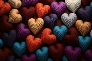 AI generated a group of colorful heart shapes photo