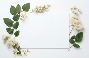 AI generated a white background covered in daisies photo