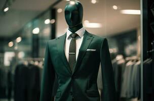 AI generated a suit mannequin in a store photo