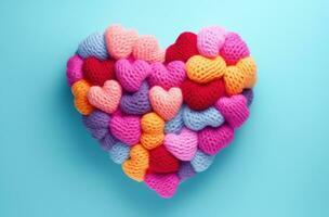 AI generated a group of colorful heart shapes photo